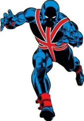 Brian Falsworth as Union Jack, as appeared on the cover of Invaders #20 (September 1977). Art by Gil Kane. Union Jack (Brian Falsworth).png