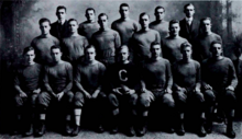 The 1914 Colby Mules football team has been described as the greatest in Colby's history and one of the strongest college teams ever in the state of Maine. 1914 Colby Mules football team.png