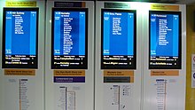 Indicator boards Indicator board at Parramatta station.JPG