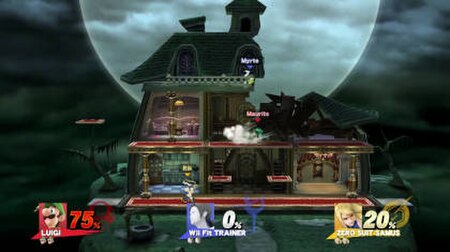 The Luigi's Mansion stage, as it appears in Super Smash Bros. for Wii U