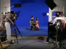 Crew filming real-life actors for motion capture in a behind-the-scenes footage of King's Quest VI. Making of KQ6.png