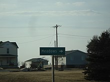 Signage upon entering Meadows. Meadowssign.JPG