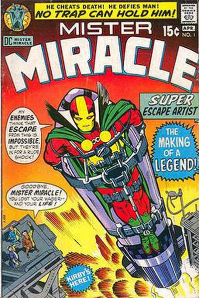 Cover to Mister Miracle #1 (April 1971), art by Jack Kirby and Vince Colletta.