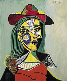 abstracted image of woman with hat