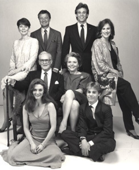 The original core family, the Hugheses, in the 1980s: Clockwise from top left: Kim Sullivan Hughes (Kathryn Hays), Bob Hughes (Don Hastings), Tom Hugh