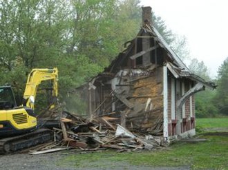 Demolition on May 9, 2012 Millwood (NYCRR station) destruction.jpg