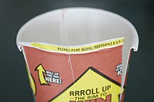 An example of a losing Roll Up the Rim to Win cup in 2007 Tim-horton-lose.jpg