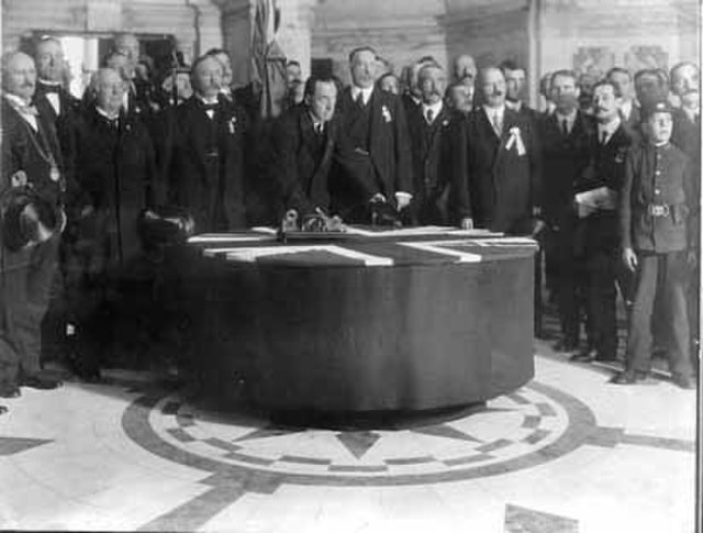 Signing of the Ulster Covenant in 1912 in opposition to Home Rule