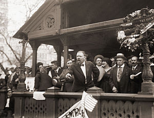 Tim Healy addressing a crowd during a New York City streetcar strike, Union Square, Sept. 14, 1916. Healy-Union-Square-19160914.jpg