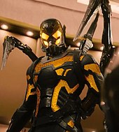 Corey Stoll as Yellowjacket as depicted in the film Ant-Man (2015). Yellowjacket in Ant-Man (film).jpg