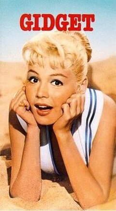 Sandra Dee as Gidget in the 1959 film (VHS cover)