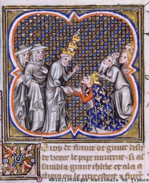 Pope Innocent IV with Louis IX at Cluny