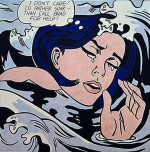 Roy Lichtenstein's Drowning Girl (1963), adapt...
