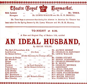 Theatre programme giving details of cast