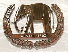 Assaye elephant emblem awarded to the Madras Sappers Assaye (Elephant).jpg