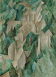 Georges Braque, 1909, La Roche-Guyon, le château (The Castle at Roche-Guyon), oil on canvas, 80 x 59.5 cm, Moderna Museet, Stockholm