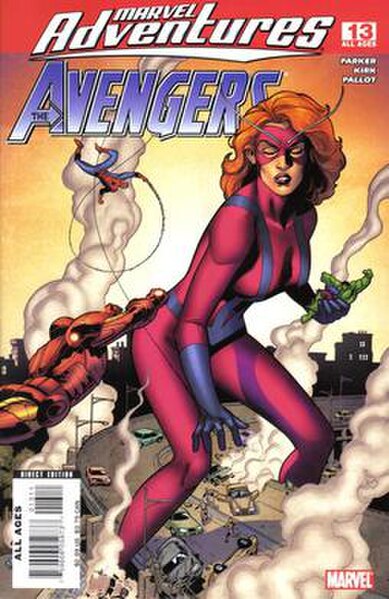 Janet van Dyne as Giant-Girl. From Marvel Adventures: The Avengers #13 (July 2007). Art by Leonard Kirk