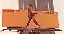 An orange billboard