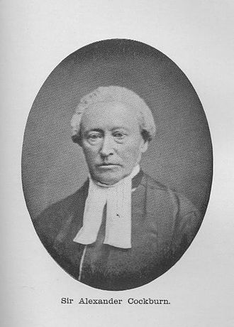 Cockburn CJ presided over several other important cases, including the Alabama claims. Sir Alexander Cockburn.jpg