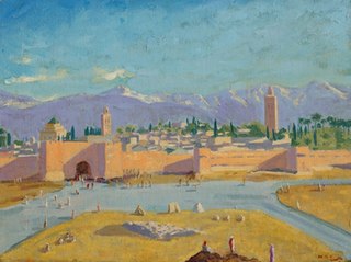 <i>Tower of the Koutoubia Mosque</i> 1943 painting by Winston Churchill