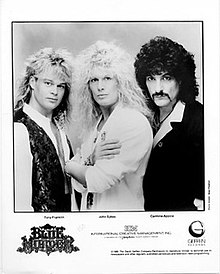 Blue Murder in 1989. Left to right: Tony Franklin, John Sykes, and Carmine Appice.