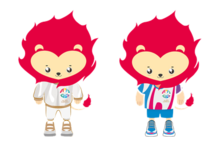 Nila wears either his signature tracksuit (left) or blue sporting attire (right), depending on the occasion. 2015 SEA Games mascot.png