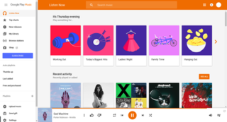 Google Play Music online music locker, music store, and music streaming service