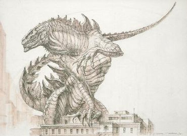 Tatopoulos showed this concept drawing (his personal favorite) to Emmerich and Devlin at Cannes 1996 which convinced them to move forward with the pro