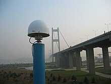 GNSS reference station antenna for structural monitoring of the Jiangying Bridge Jiangyin Bridge.JPG