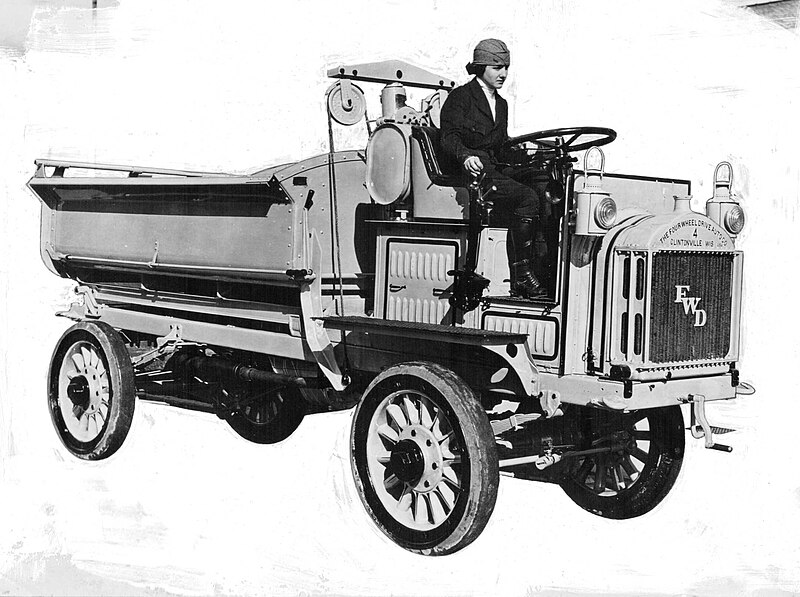 File:Luella Bates driving a Model B, FWD truck, promotional photo.jpg