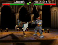 War Gods' character design and graphics were criticized by reviewers. War Gods Arcade Gameplay Screenshot.png