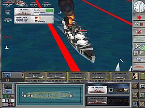 Main game screen; bottom displays ship schematic. Fightingst2.jpg