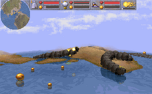 The player is fighting two enemies. Magic Carpet screenshot.png