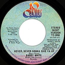 Never, Never Gonna Give You Up US vinyl Side A fox.jpg מהמאה ה -20