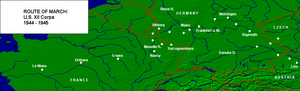 Route of march of U.S. XII Corps. US12Corps.png