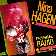 The UK 12" single cover of "Universal Radio".