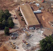 Demolition of the old JM high school building, August 2006 OldJM450ar.jpg