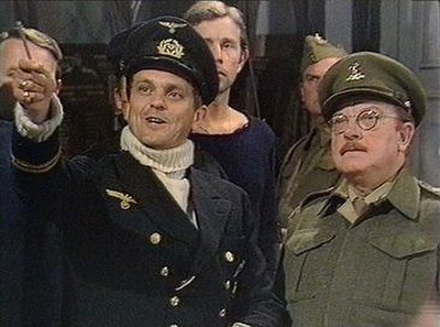 Madoc (left) with Arthur Lowe in Dad's Army