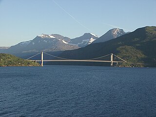 Skjomen Bridge bridge in Narvik, Norway