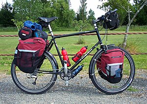 A touring bicycle with flat bars and 660 mm (26 in) wheels Thorn.nz.JPG