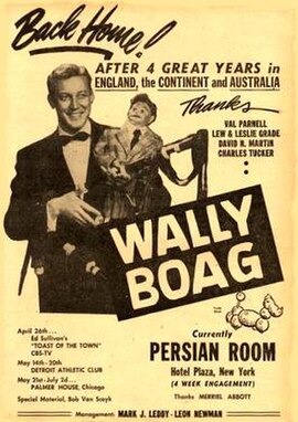An advertisement from Wally Boag's pre-Disney days.