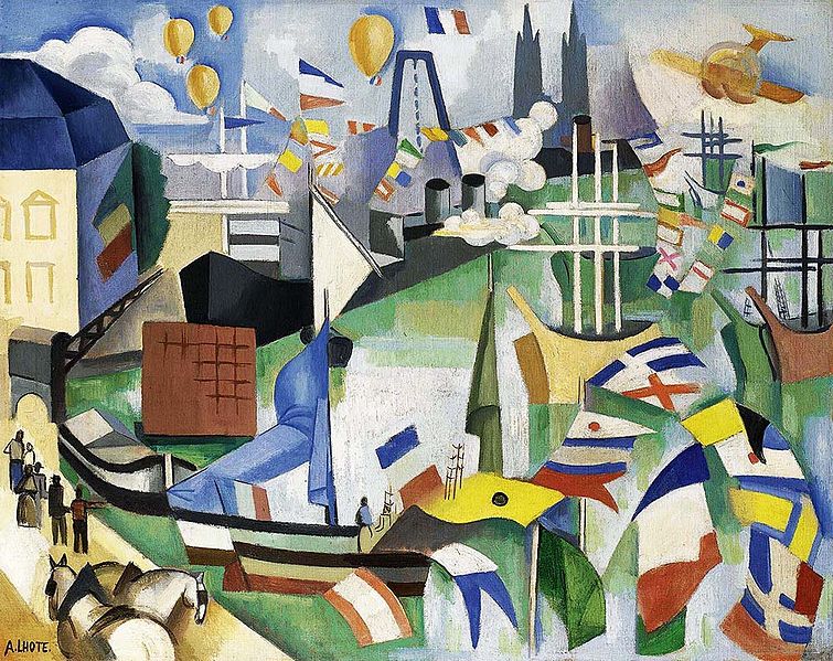 File:André Lhote, 1913-14, Port de Bordeaux-Poincaré, 14 juillet, oil on canvas, 65 x 81.5 cm.jpg