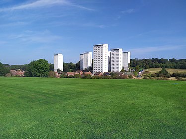 The Gilley Law Tower blocks and surrounding village GilleyLawTowers.jpg