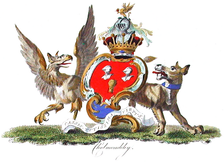 19th-century illustration of the Marquess' coat of arms