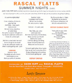 Summer Nights (Rascal Flatts song) 2009 single by Rascal Flatts