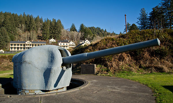 6-inch gun at Fort Columbia State Park, Washington state, similar to Battery 204