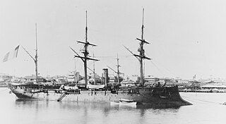 French cruiser <i>Rigault de Genouilly</i> French naval vessel (c. 1870s)