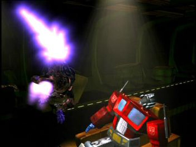 Beast Wars Megatron attacks Optimus Prime in a clash of generations.