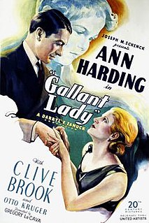 <i>Gallant Lady</i> (1934 film) 1933 film by Gregory La Cava