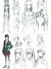 Early designs of Mari by Yoshiyuki Sadamoto